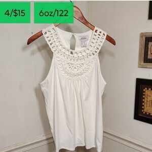 Ariat White Crochet Tank Top